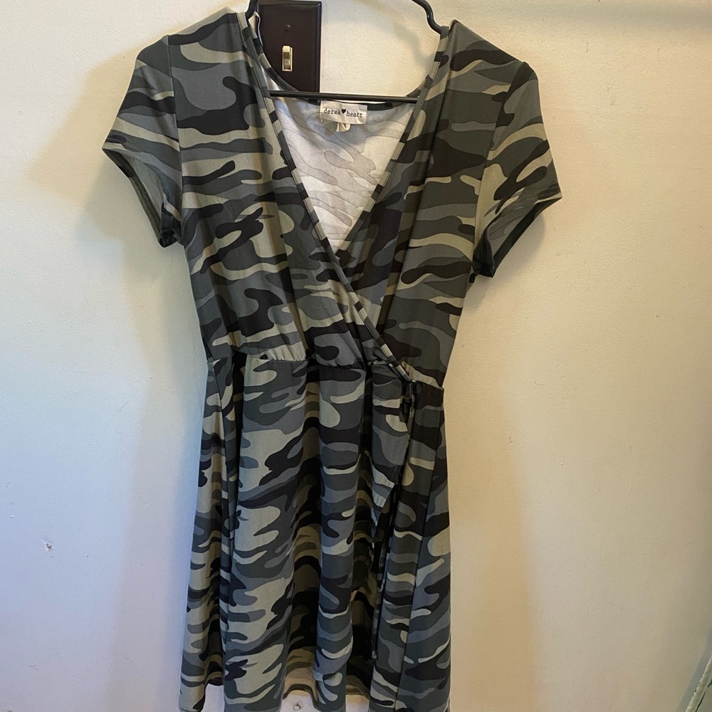 Women Camo Dress by Derek Heart. Size L.